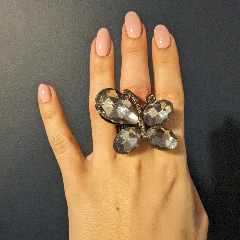 Black Butterfly Ring